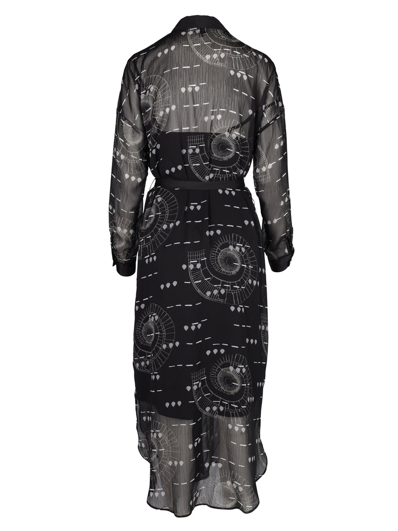 NÜ TESS jurk met print Jurken Zwart mix