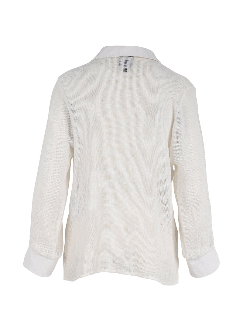 NÜ TRINE blouse met patroon Blouses 110 Creme solid
