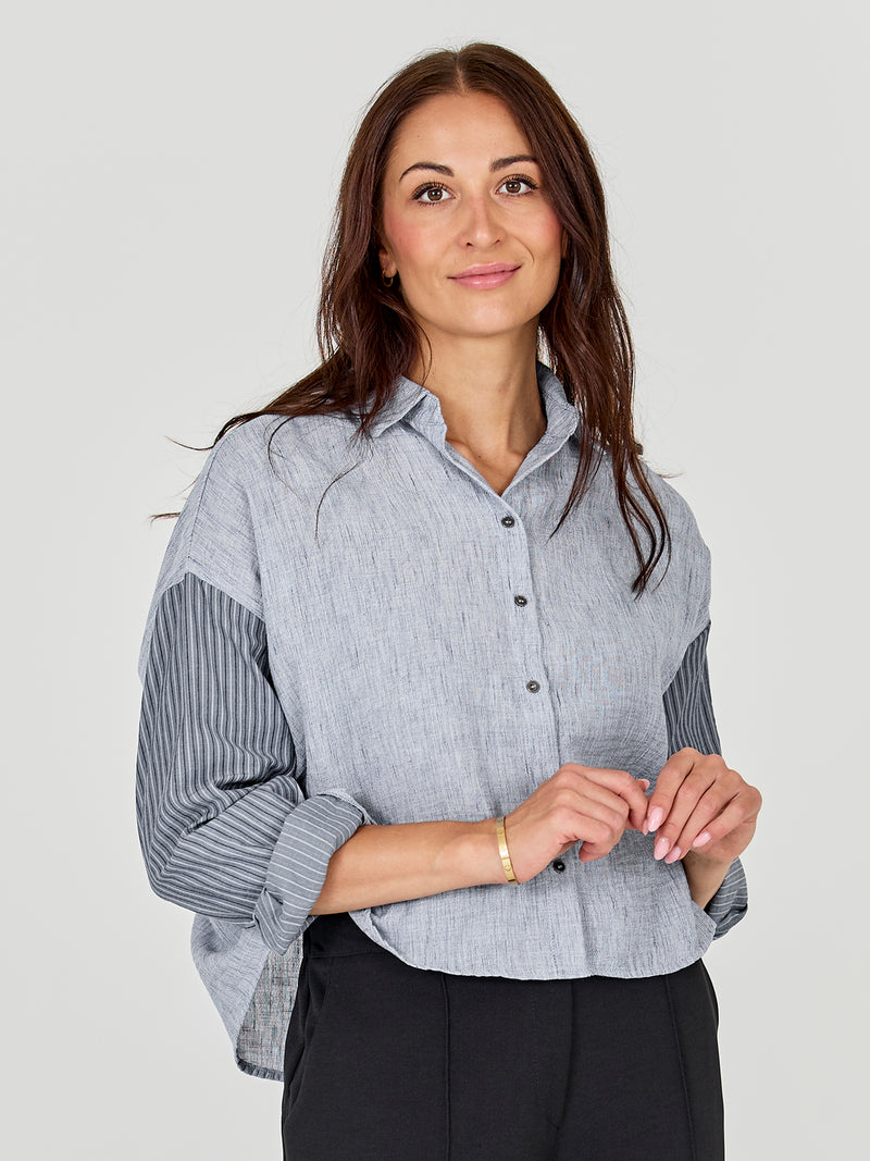 NÜ ABIRA shirt Overhemden 402 Blue mix