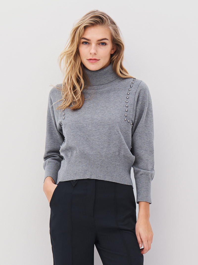 NÜ ADEA gebreide blouse Blouses 901 Grey mix