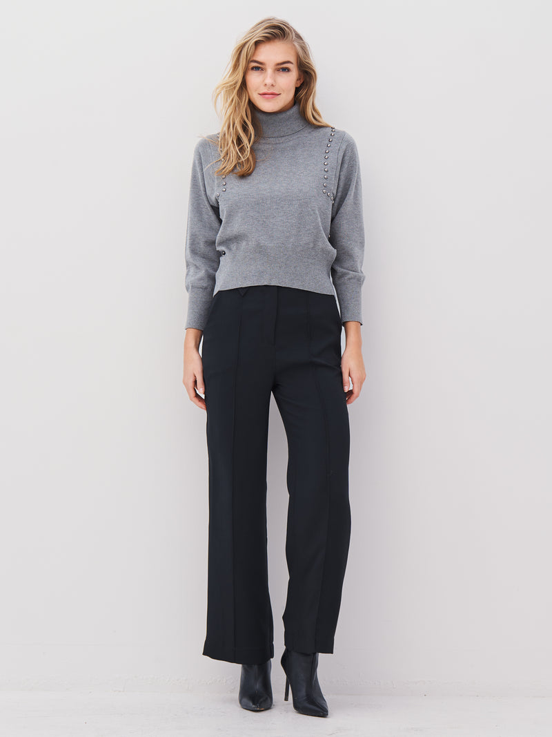 NÜ ADEA gebreide blouse Blouses 901 Grey mix