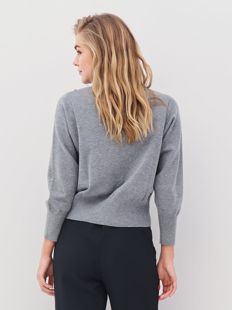 NÜ ADEA gebreide blouse Blouses 901 Grey mix