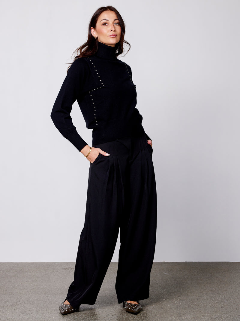 NÜ ADEA gebreide blouse Blouses Zwart