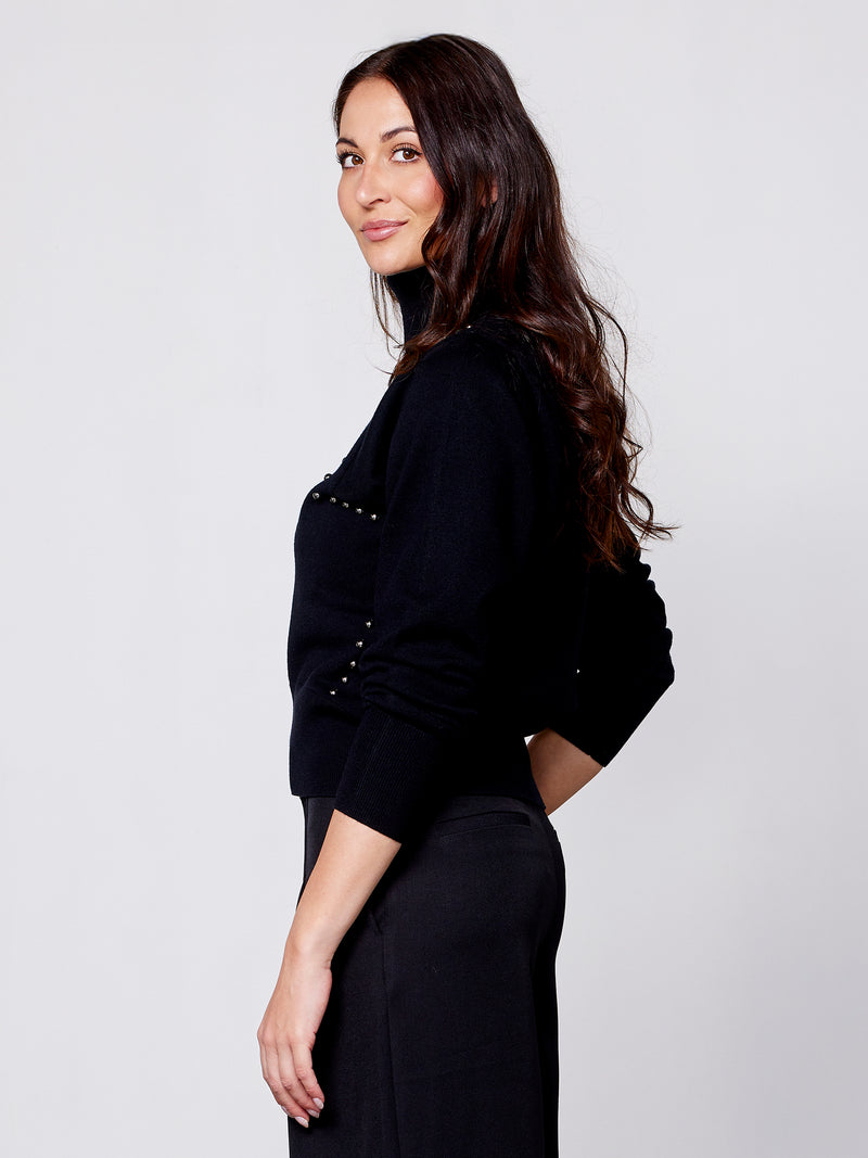 NÜ ADEA gebreide blouse Blouses Zwart