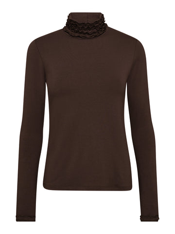 NÜ ADELE coltrui t-shirt Tops en t-shirts 224 Dark Brown