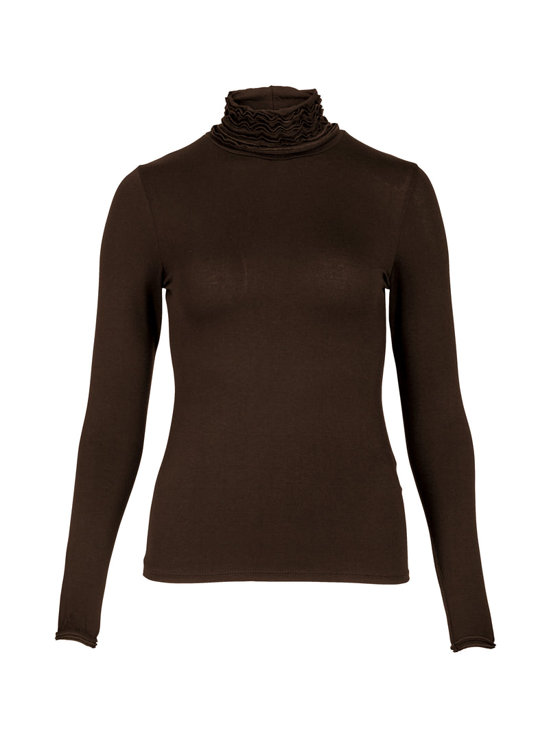 NÜ ADELE coltrui t-shirt Tops en t-shirts 224 Dark Brown