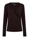 NÜ ADELE wikkel-T-shirt Tops en t-shirts 224 Dark Brown