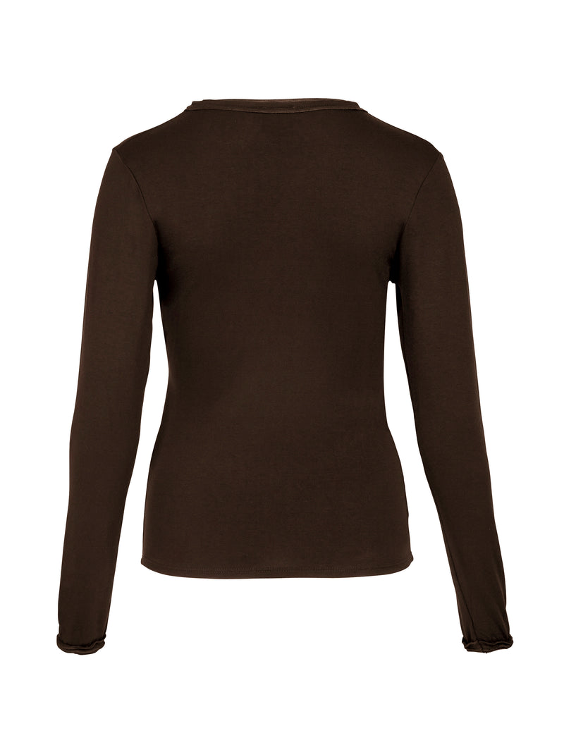 NÜ ADELE wikkel-T-shirt Tops en t-shirts 224 Dark Brown