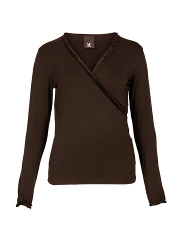 NÜ ADELE wikkel-T-shirt Tops en t-shirts 224 Dark Brown