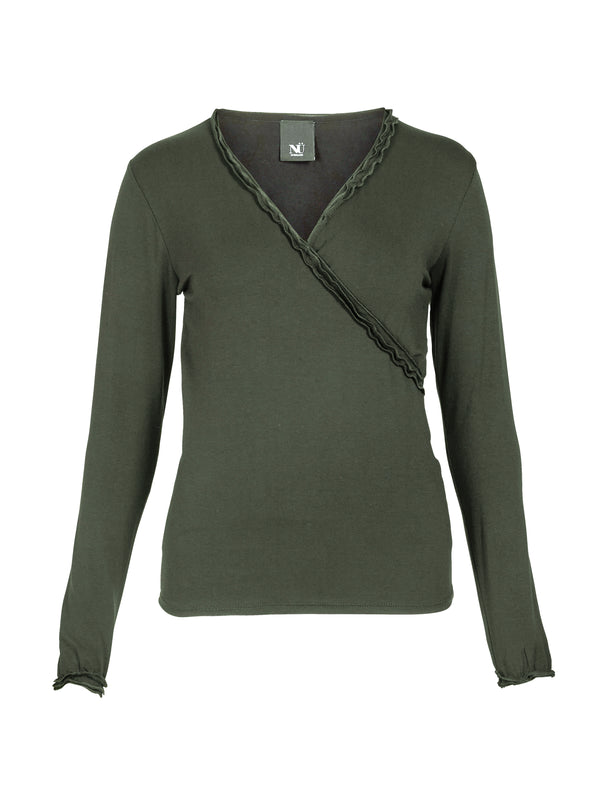 NÜ ADELE wikkel-T-shirt Tops en t-shirts 393 Army