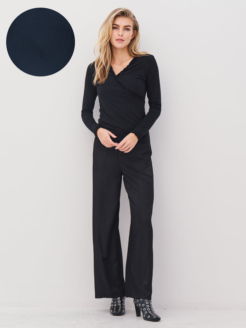 NÜ ADELE wikkel-T-shirt Tops en t-shirts 480 Midnight Blue