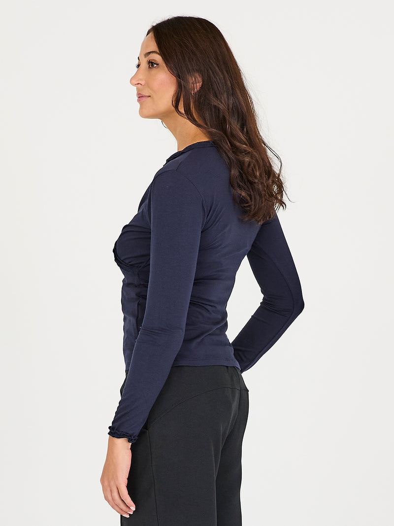 NÜ ADELE wikkel-T-shirt Tops en t-shirts 480 Midnight Blue