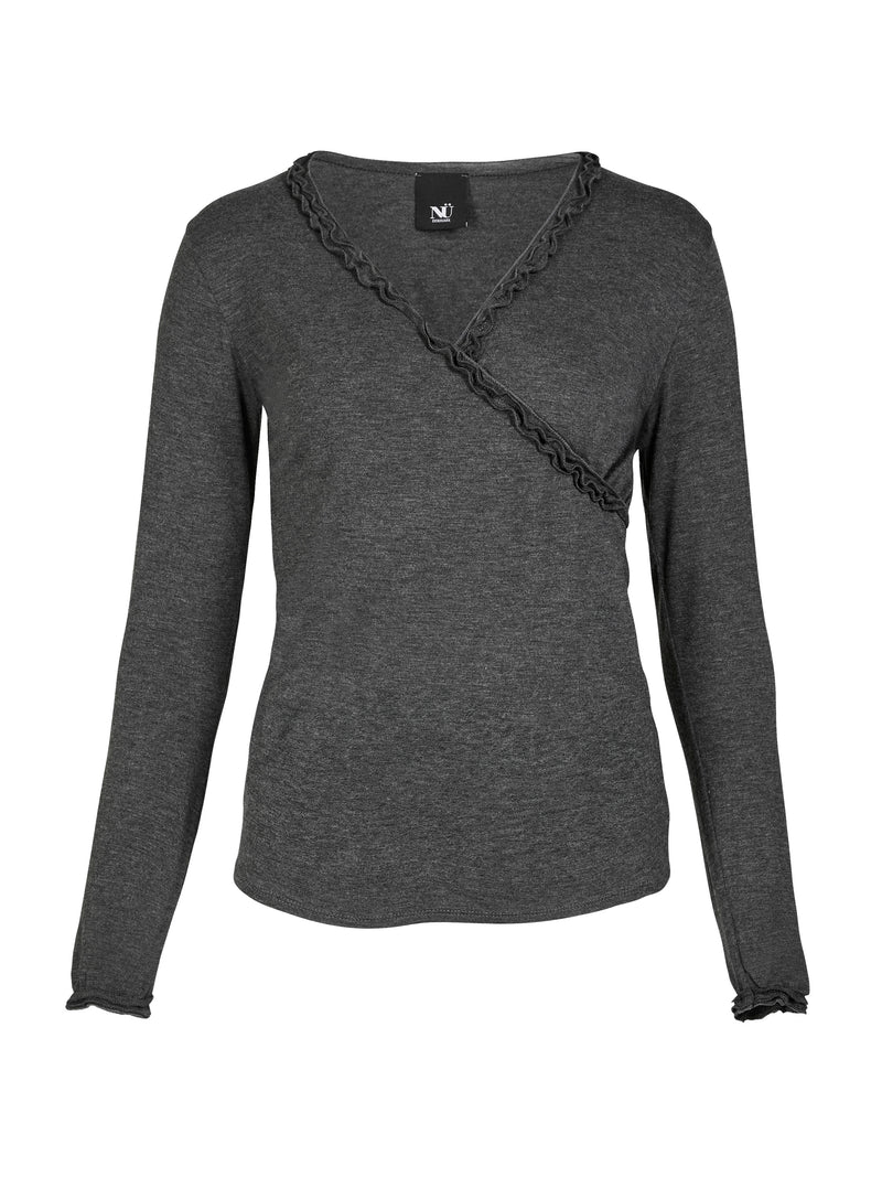 NÜ ADELE wikkel-T-shirt Tops en t-shirts 901 Grey
