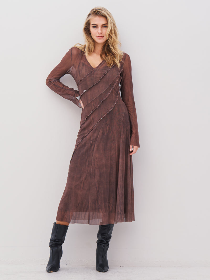 NÜ AGNA jurk Jurken 289 Brown Mix