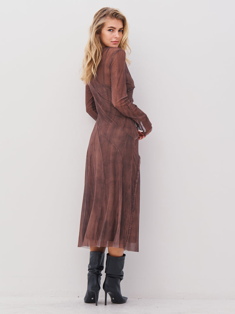 NÜ AGNA jurk Jurken 289 Brown Mix