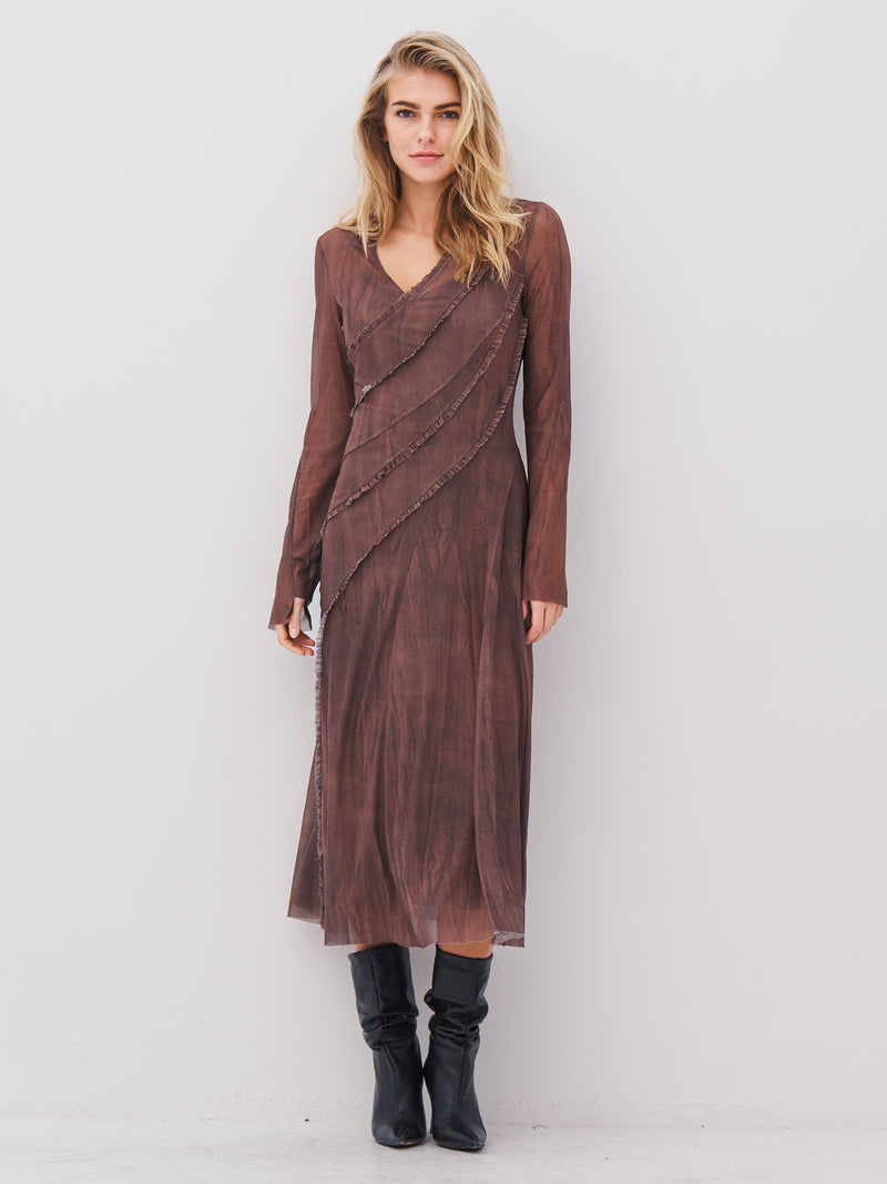NÜ AGNA jurk Jurken 289 Brown Mix