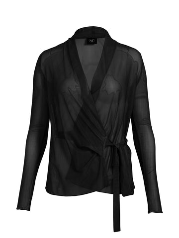 NÜ AGNA wikkelblouse Blouses 000 Solid black