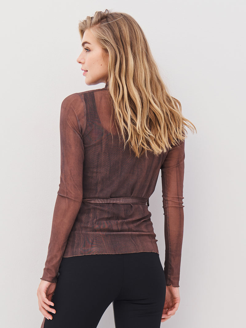 NÜ AGNA wikkelblouse Blouses 289 Brown Mix