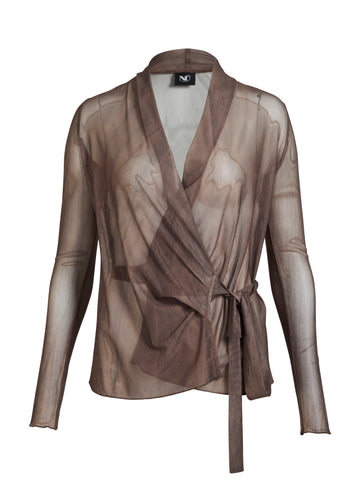 NÜ AGNA wikkelblouse Blouses 289 Brown Mix
