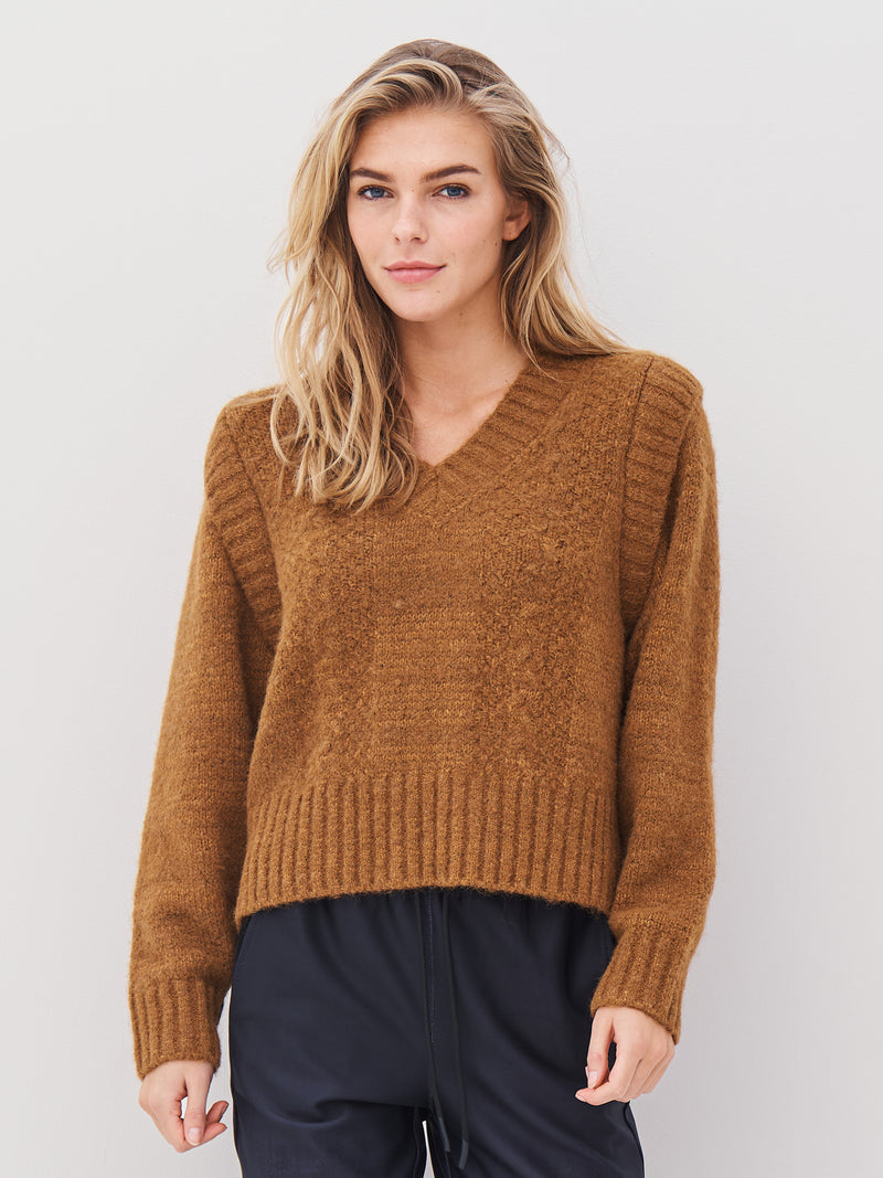 NÜ AGNES gebreide blouse Blouses 220 Camel