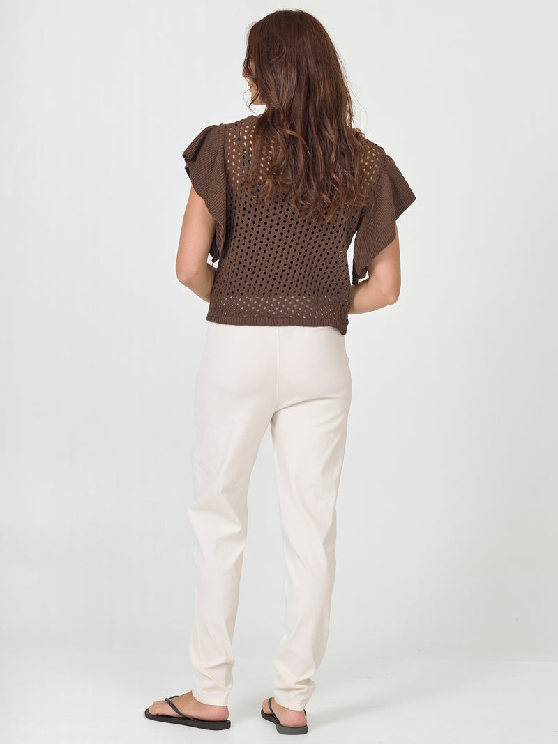 NÜ AIDA gebreide blouse Blouses 224 Dark Brown