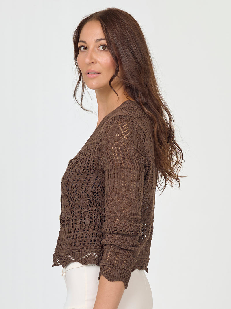 NÜ AIDA gebreide vest Vest 224 Dark Brown