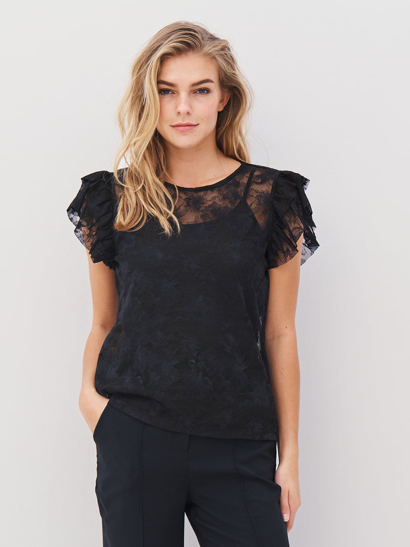 NÜ ALEC top Tops en t-shirts Zwart