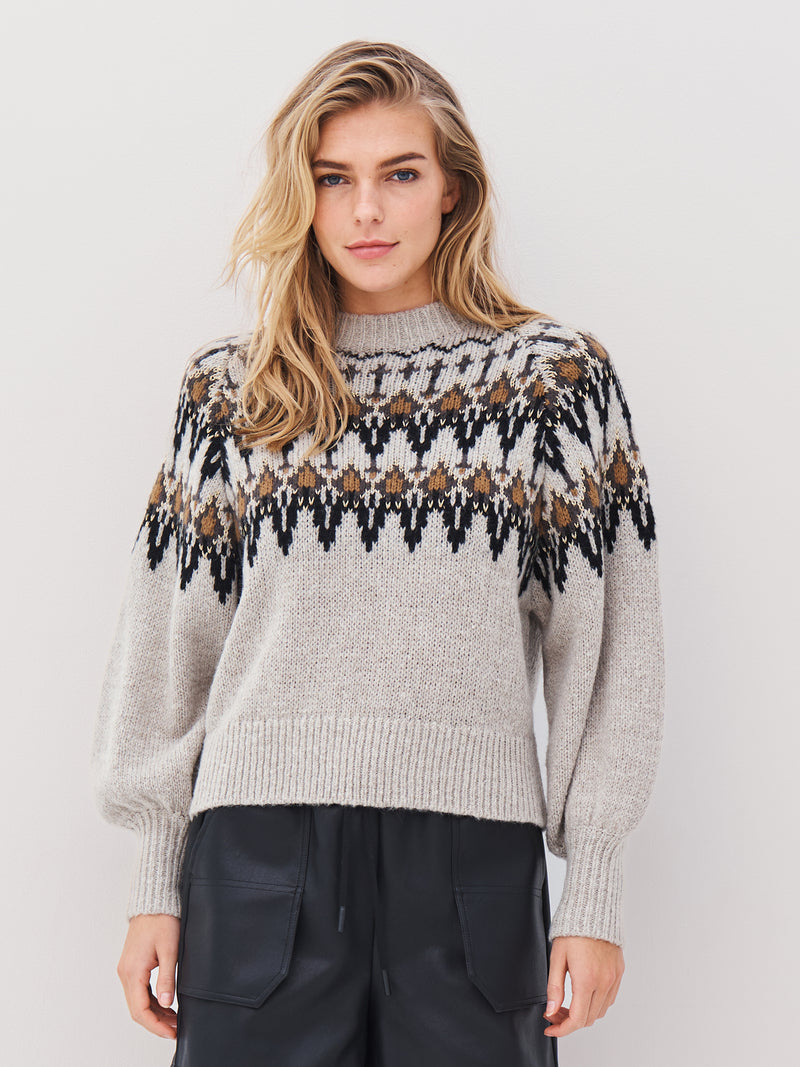 NÜ ALENA gebreide blouse Blouses 112 Bone mix