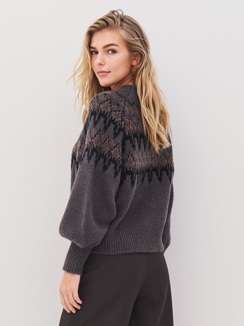 NÜ ALENA gebreide blouse Blouses 901 Grey mix