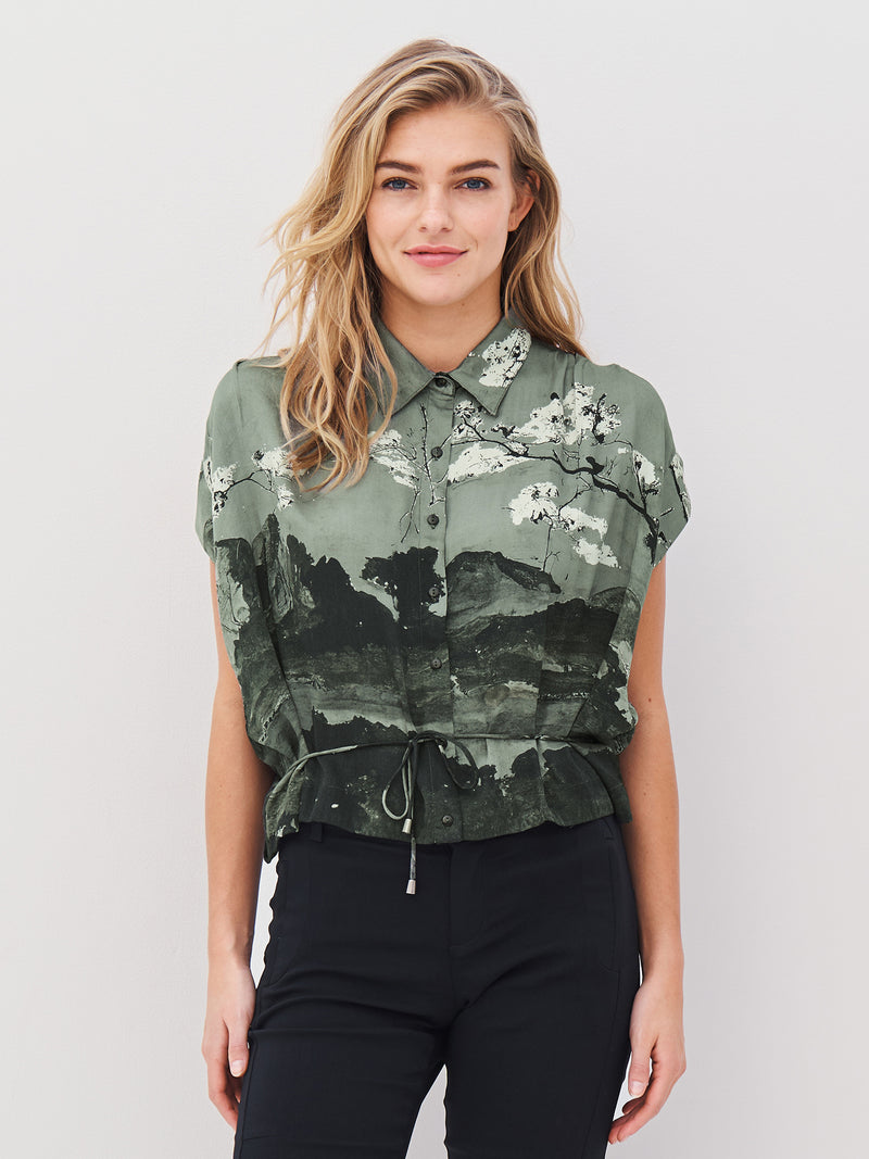 NÜ ALLI s/s overhemd Overhemden 393 Army Mix