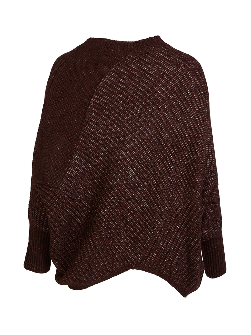 NÜ AMIA gebreide poncho Ponchos 789 Grape Mix
