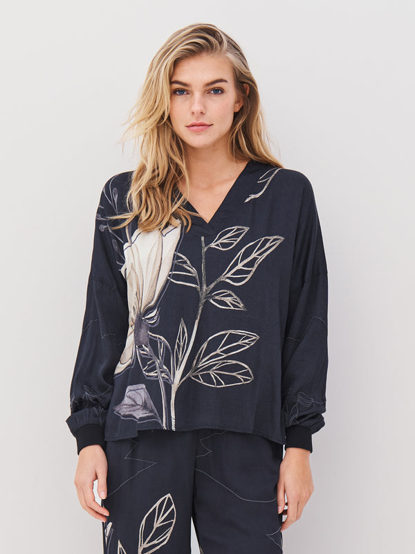 NÜ ANDY blouse Blouses Zwart mix