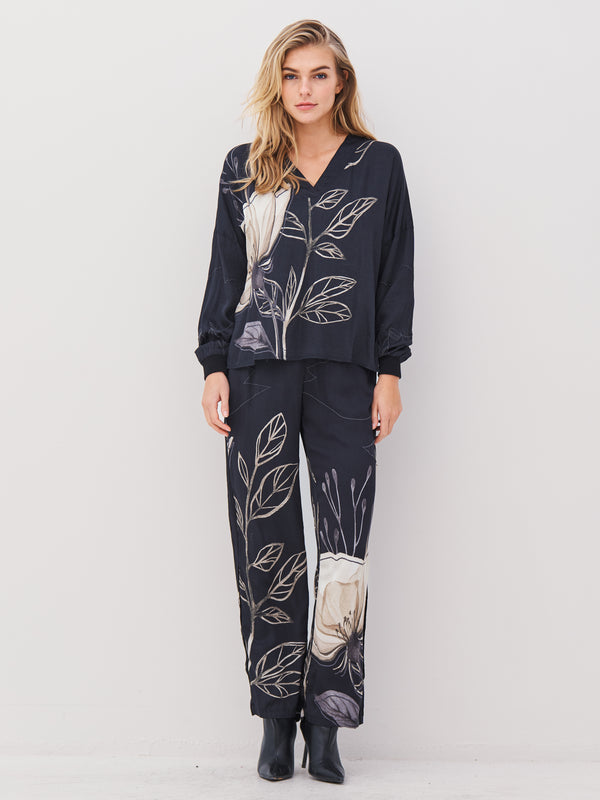 NÜ ANDY broek Broeken Zwart mix