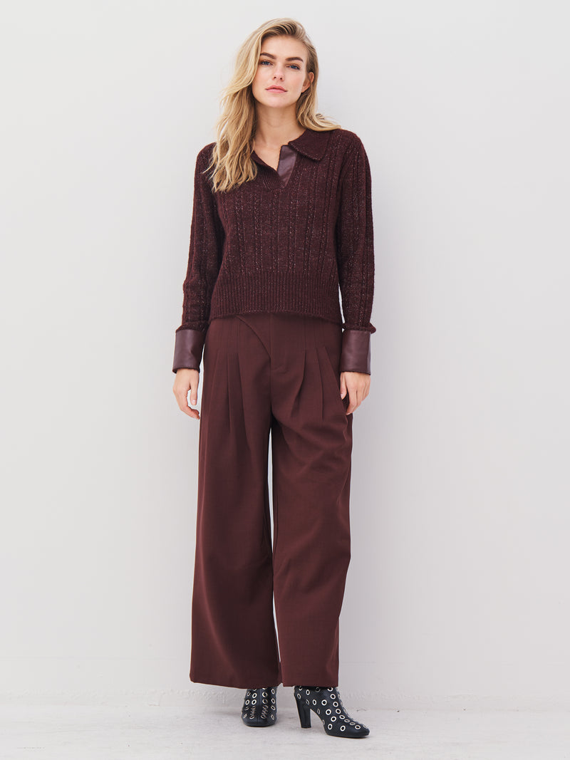 NÜ ANIA gebreide blouse Blouses 789 Grape Mix