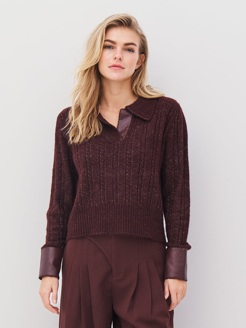 NÜ ANIA gebreide blouse Blouses 789 Grape Mix