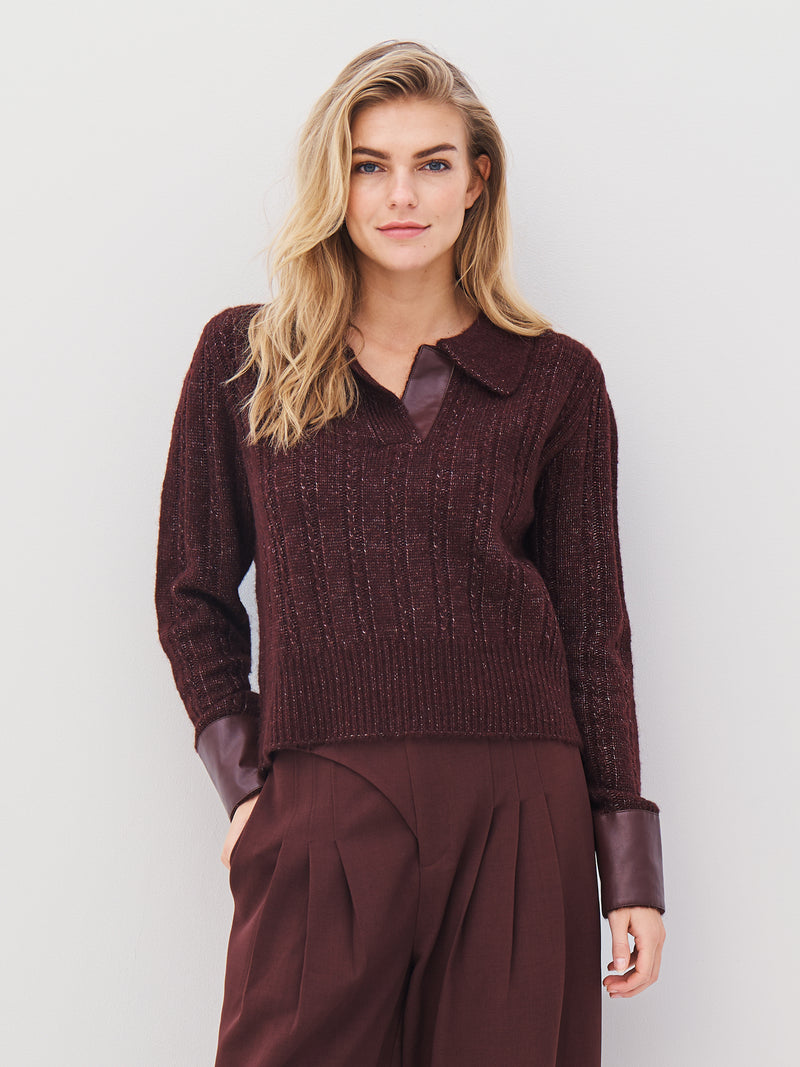 NÜ ANIA gebreide blouse Blouses 789 Grape Mix