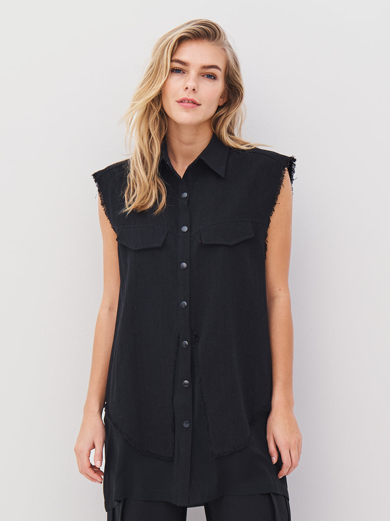 NÜ ANINA vest Vesten Zwart