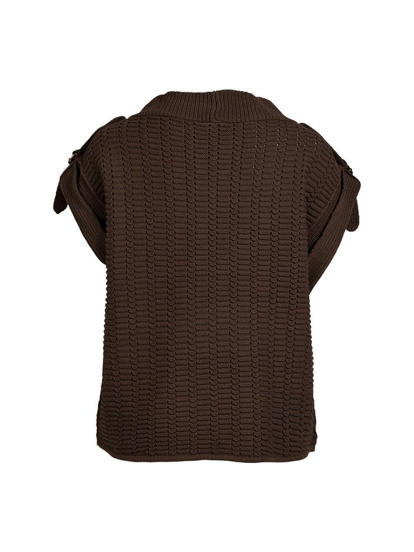 NÜ ANJA gebreide blouse Blouses 289 Brown Mix