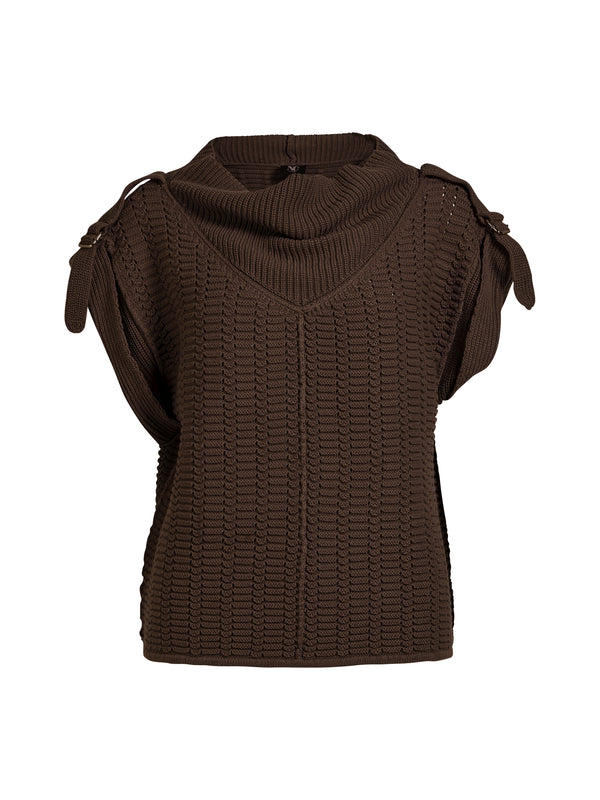 NÜ ANJA gebreide blouse Blouses 289 Brown Mix
