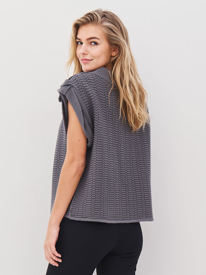 NÜ ANJA gebreide blouse Blouses 901 Grey mix