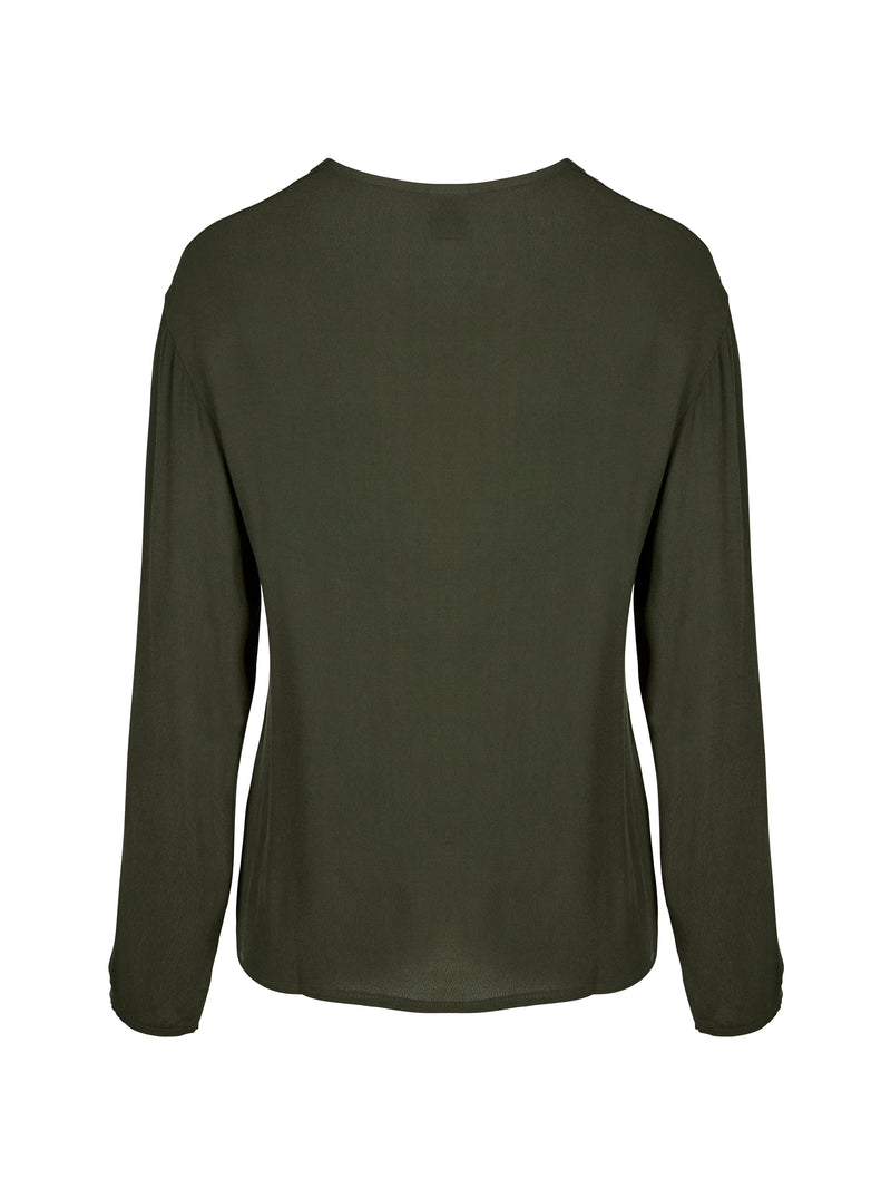 NÜ ANNI V-hals blouse Blouses 385 Dark Green