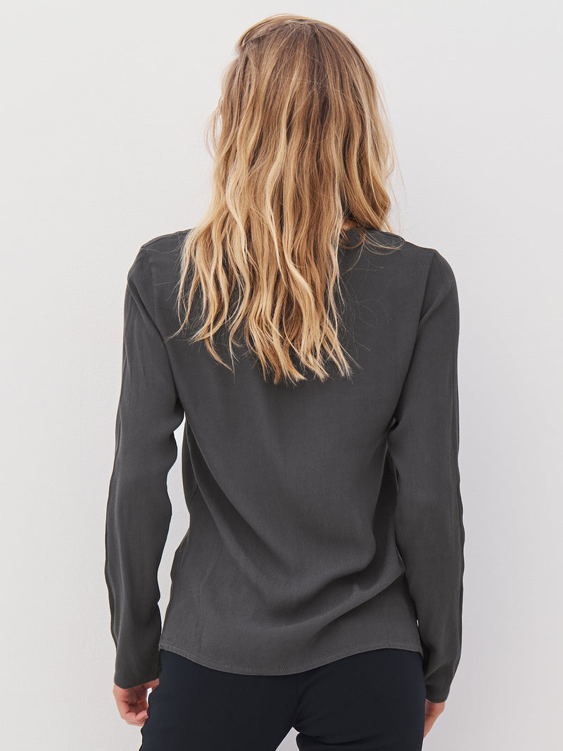 NÜ ANNI drape blouse Blouses 385 Dark Green