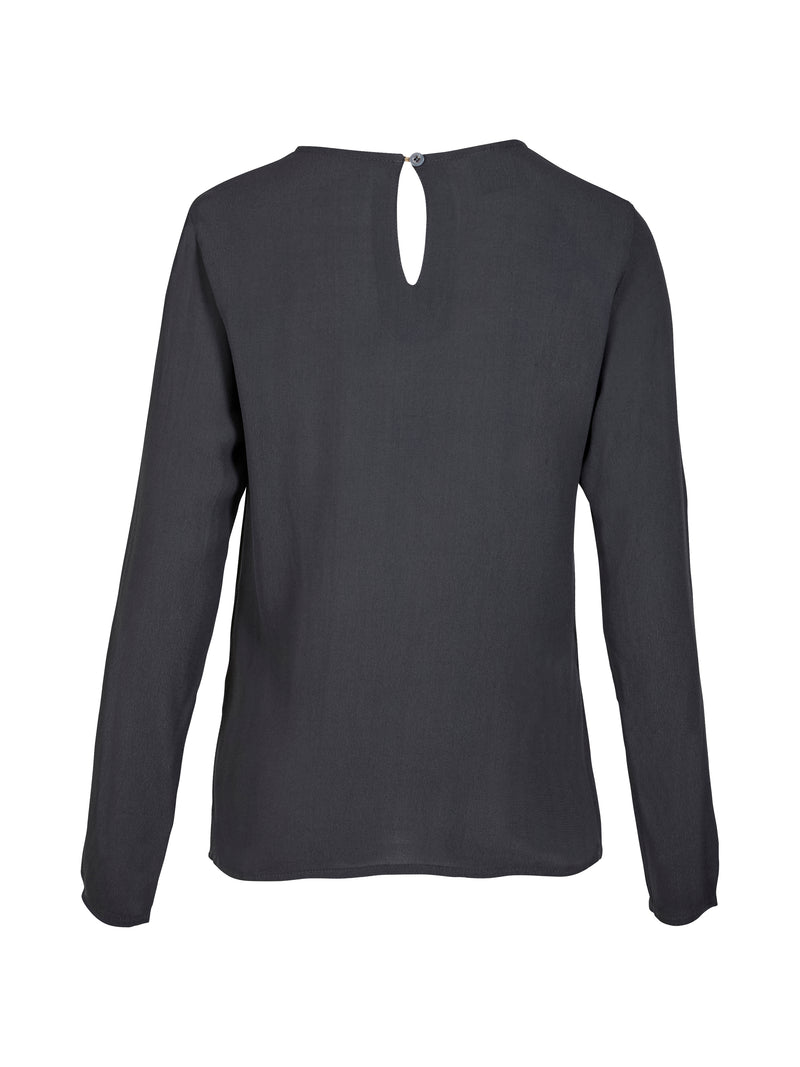 NÜ ANNI drape blouse Blouses 385 Dark Green
