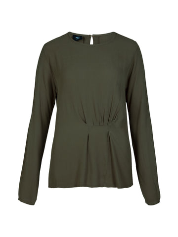 NÜ ANNI drape blouse Blouses 385 Dark Green
