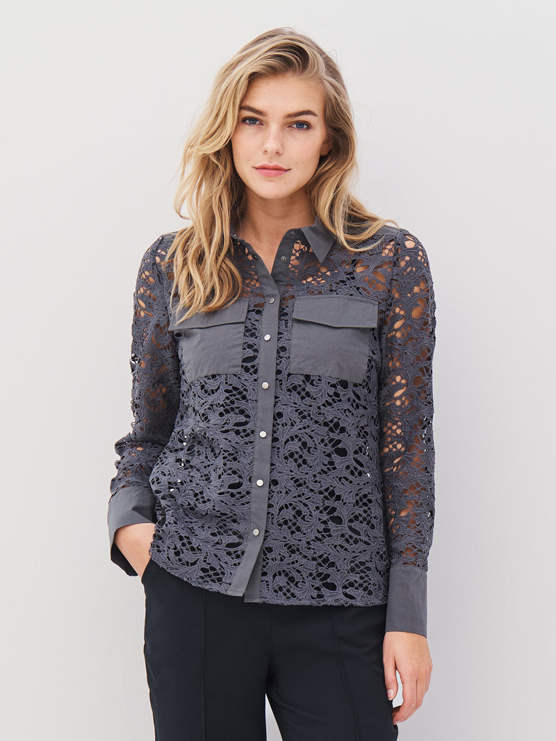 NÜ ANN shirt Overhemden 901 Grey mix