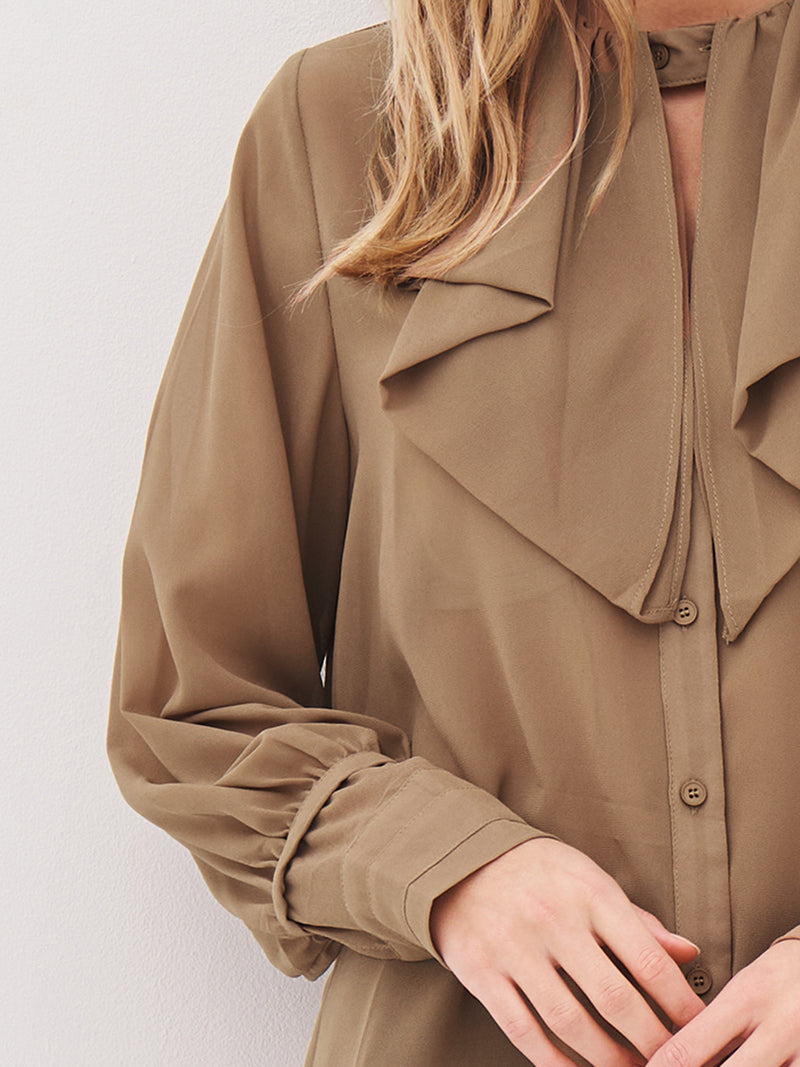 NÜ ASTRID lang shirt Overhemden 220 Camel