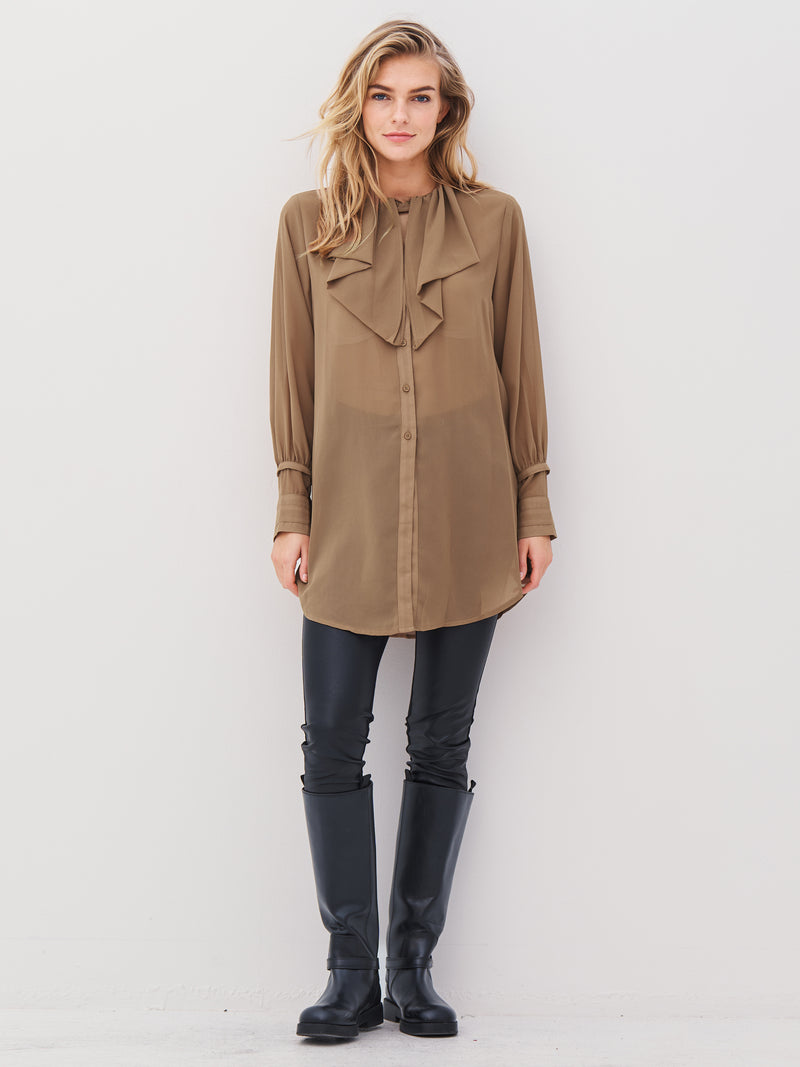 NÜ ASTRID lang shirt Overhemden 220 Camel