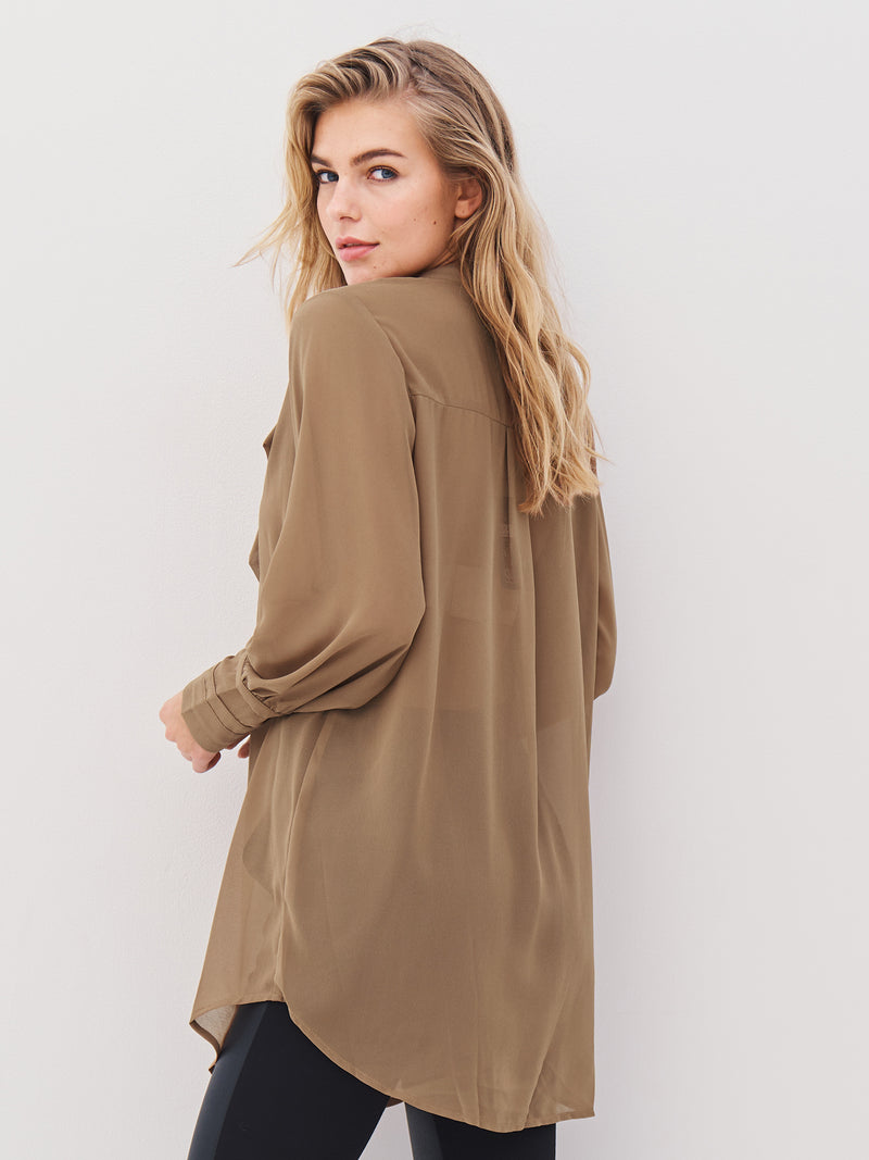 NÜ ASTRID lang shirt Overhemden 220 Camel