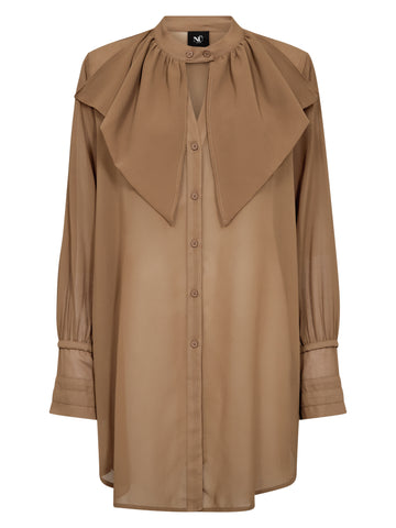 NÜ ASTRID lang shirt Overhemden 220 Camel