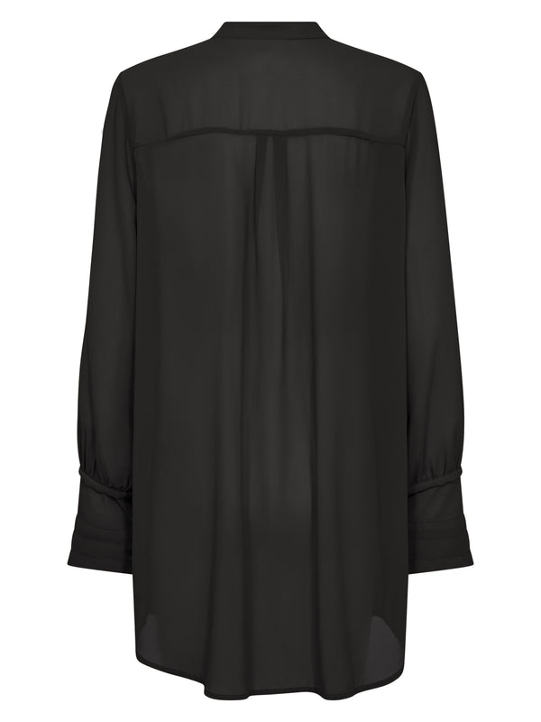 NÜ ASTRID lang shirt Overhemden Zwart